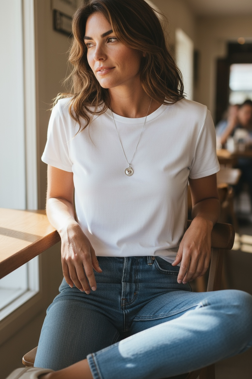 “My Heart” - Pendant Tangerine Sapphire & Sterling Silver Chain