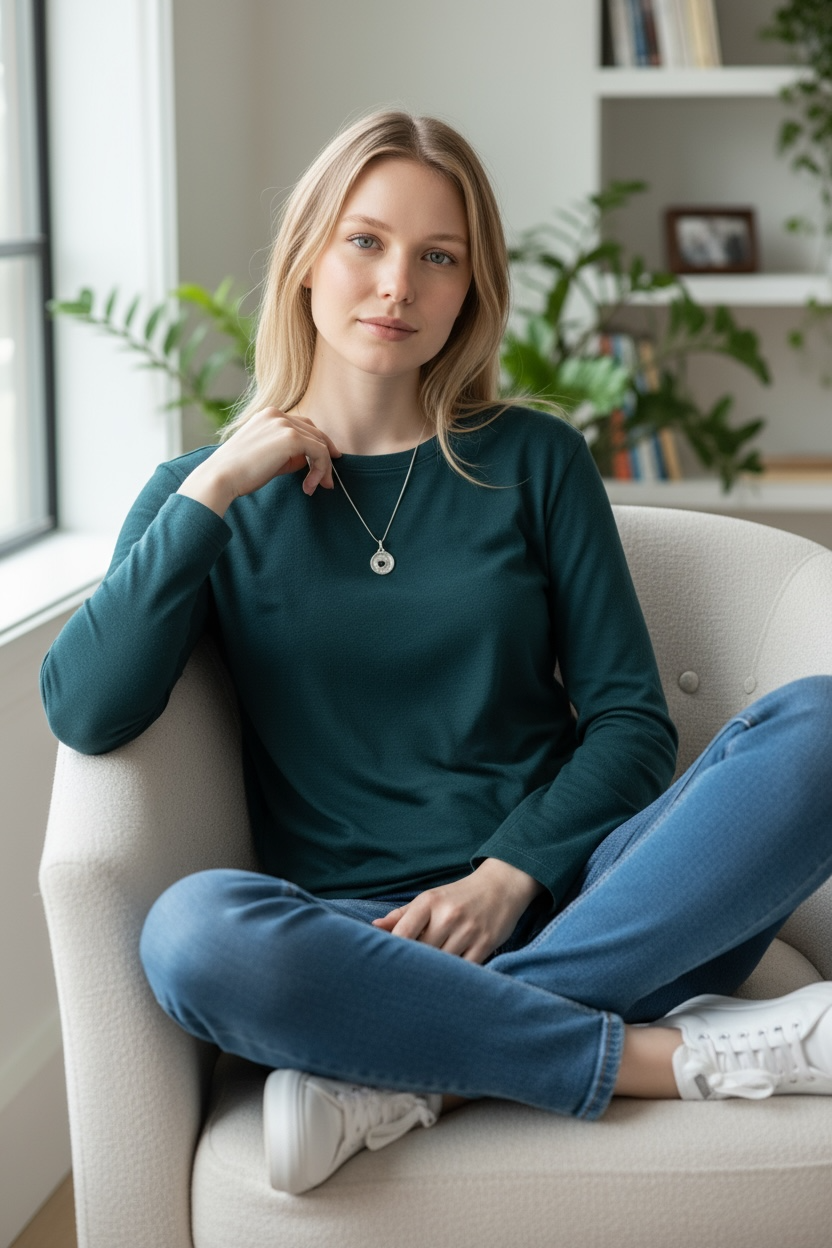 “My Heart” - Pendant Sterling Silver with Deep Blue Sapphire & Sterling Silver Chain