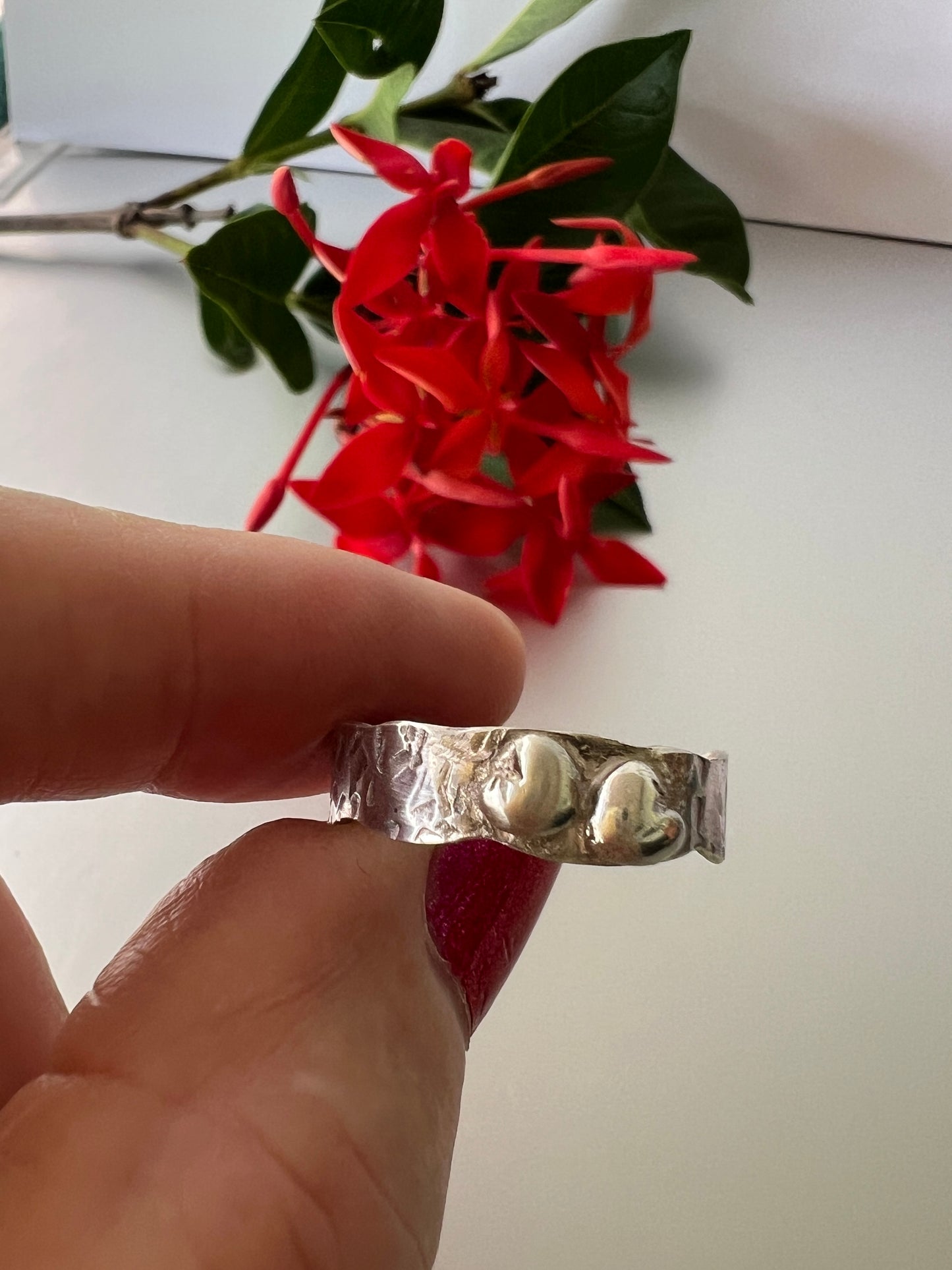 Mollymook - Sterling Silver Ring with 2 x Love Hearts