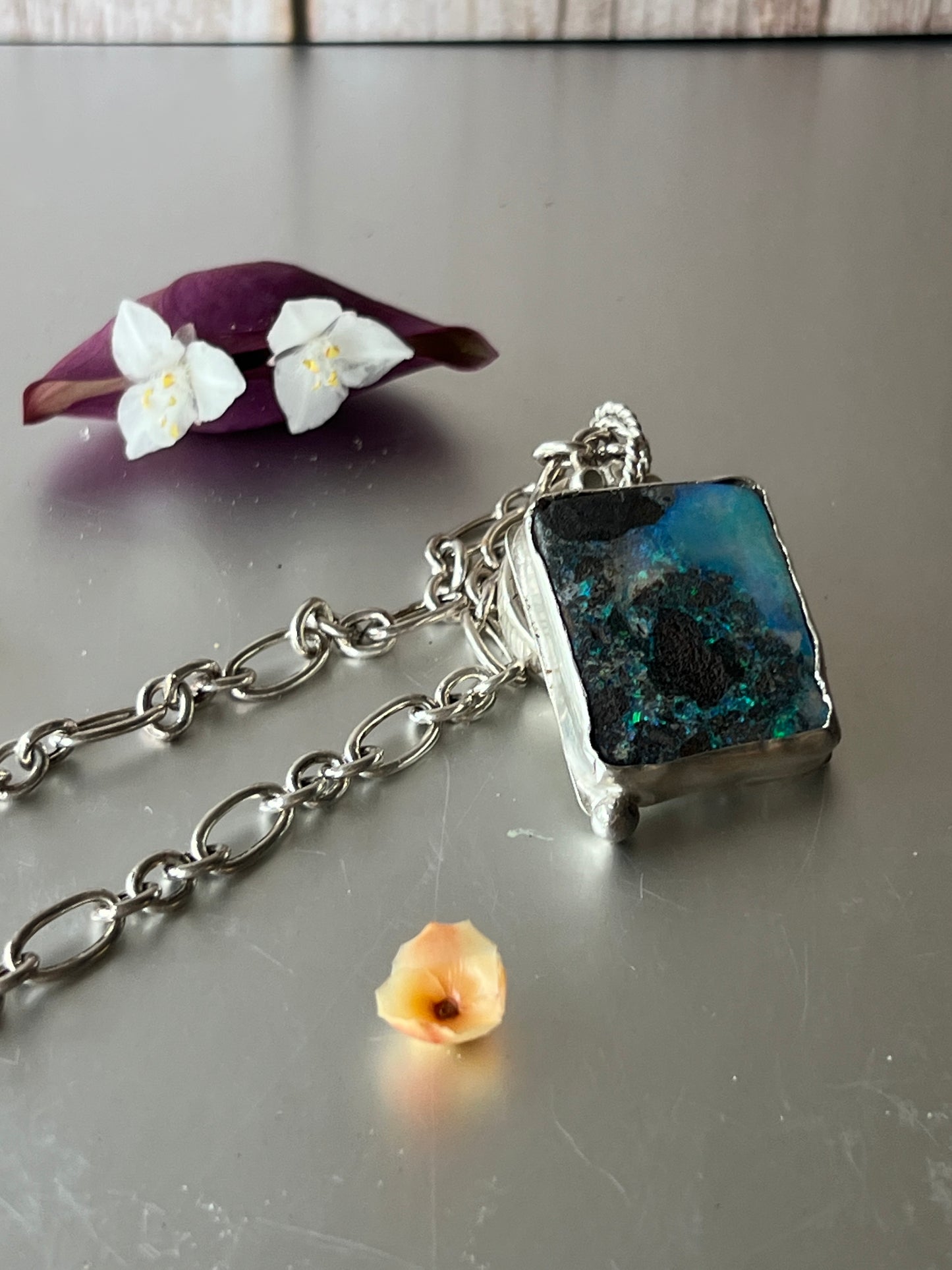 “Andamooka” - Matrix Opal Pendant with 925 Sterling Silver Chain