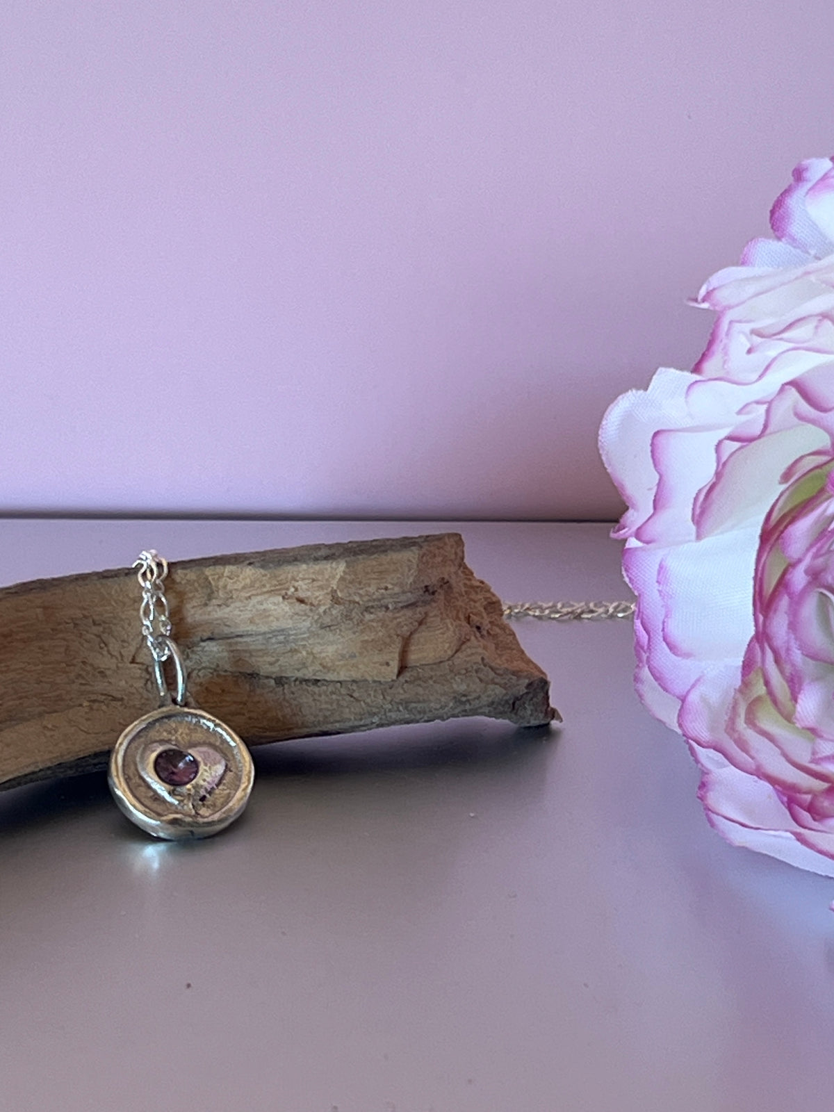 “My Heart” - Pendant with Amethyst.  Includes 50cm sterling silver chain.