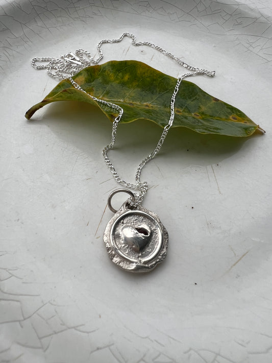 “Fina” - Sterling Silver Pendant with facet cut Garnet & Sterling Silver Chain