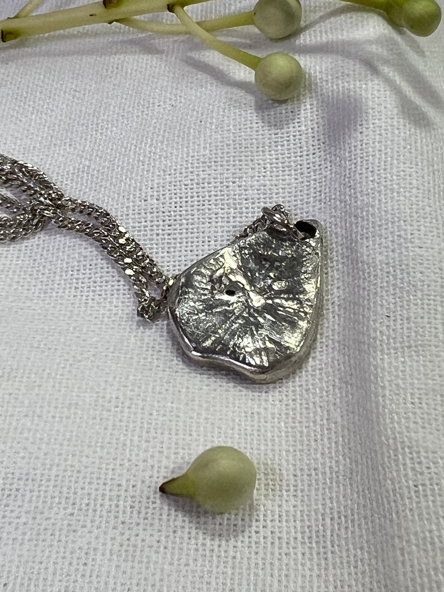 “Lake Bonney” - Pendant Deep blue sapphire with a whisper of gold and Sterling Silver Chain