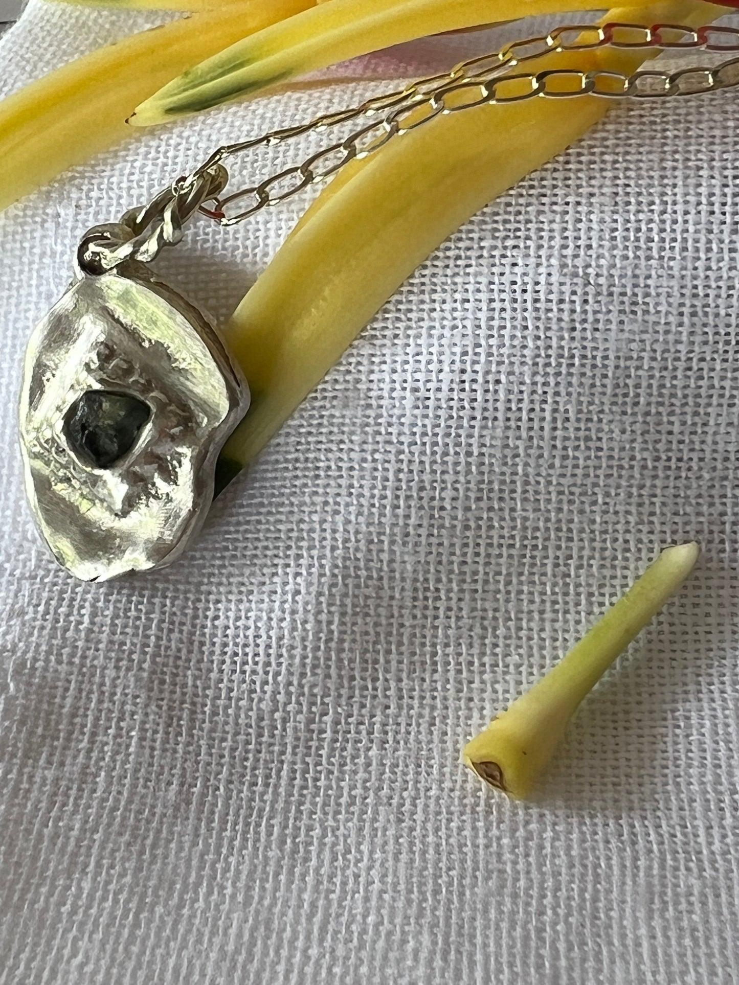 “Wayatinah” - Pendant with deep Green sapphire and sterling silver chain