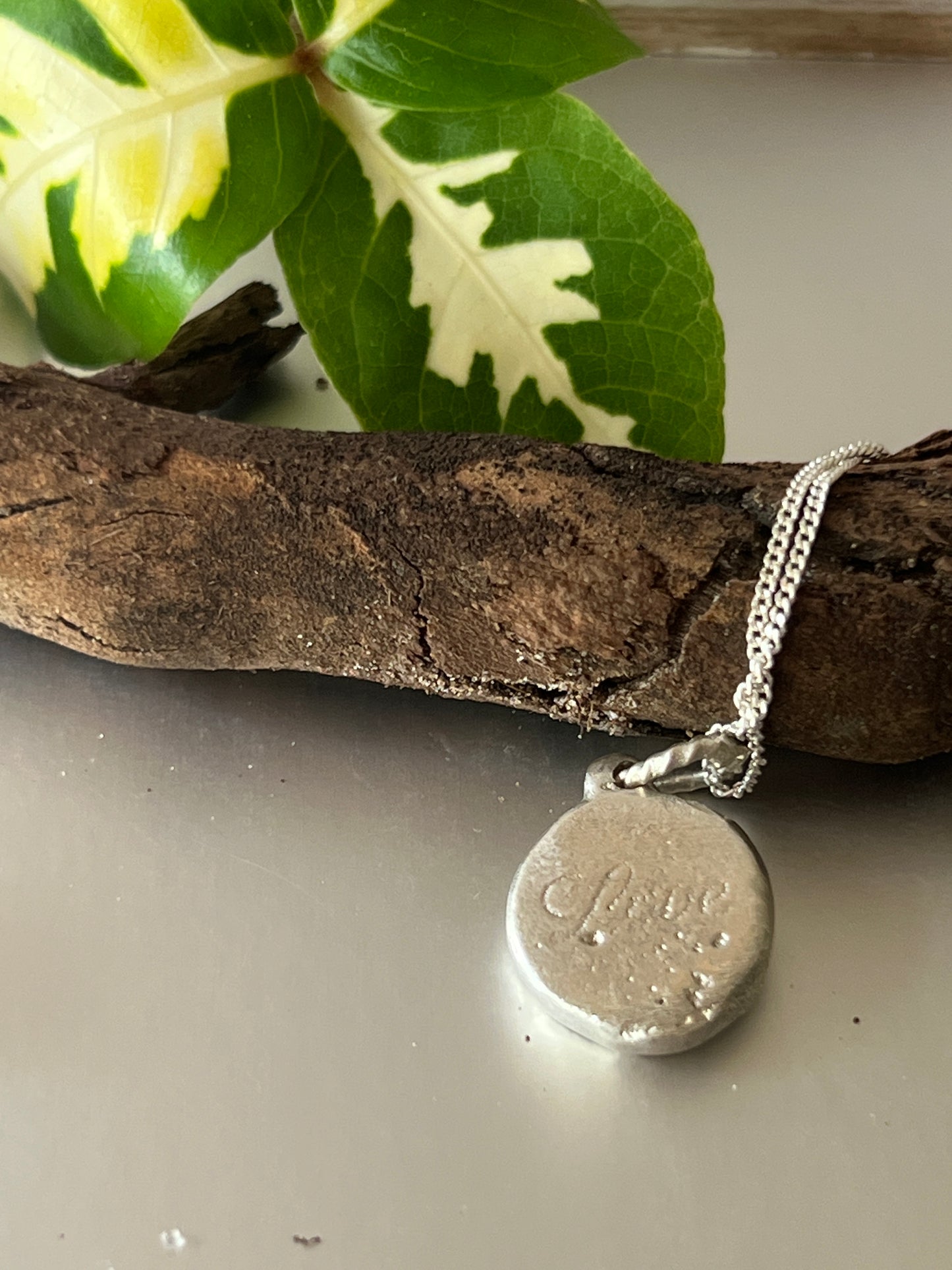 “My Heart” Pendant with a stunning raw pale green sapphire. Includes a 50cm 925 Sterling Silver chain