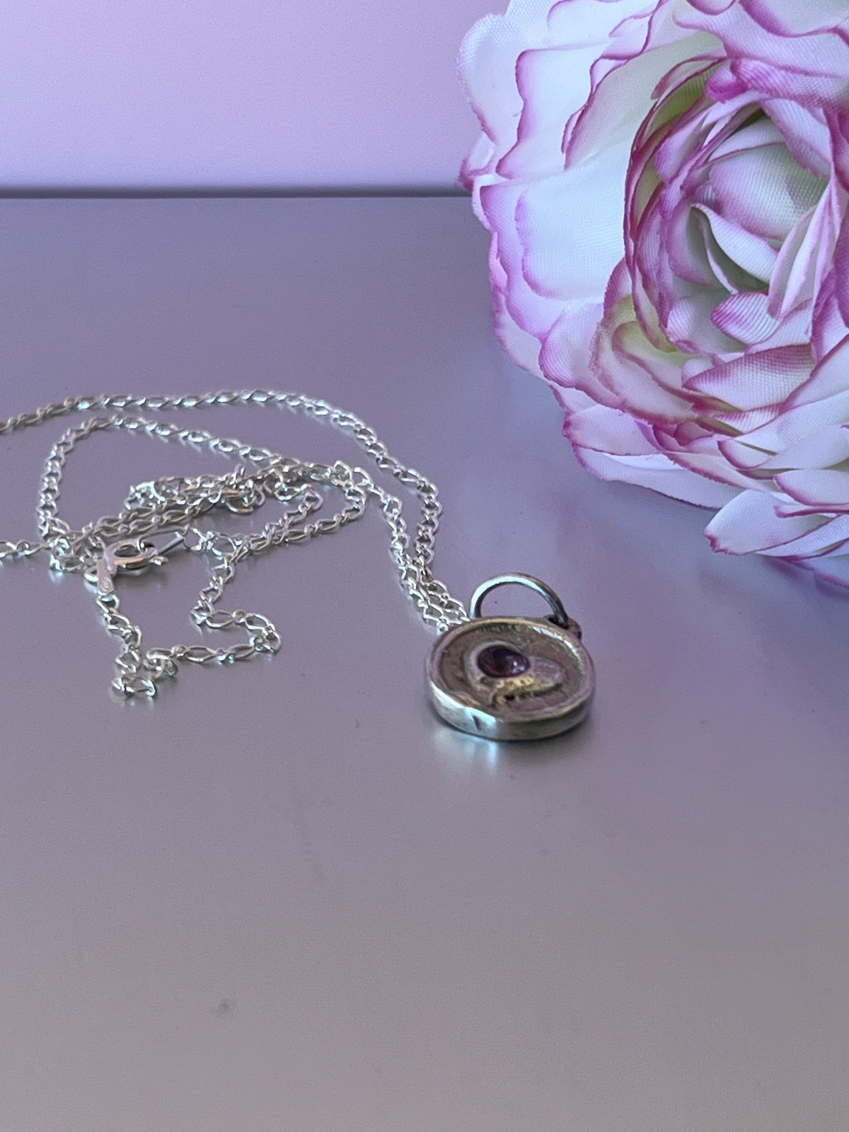 “My Heart” - Pendant with Amethyst.  Includes 50cm sterling silver chain.