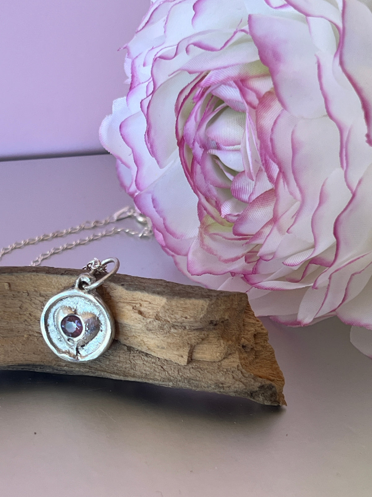 “My Heart” - Pendant with Amethyst.  Includes 50cm sterling silver chain.