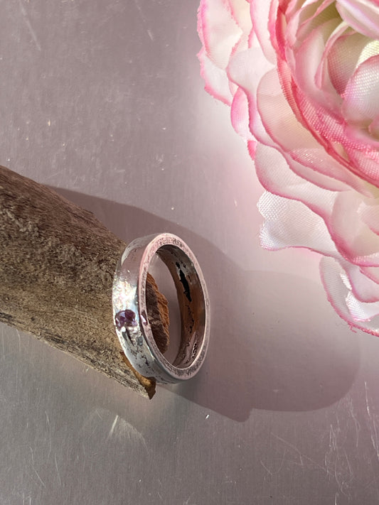 “Tambo Pink” -Sterling silver ring with pink sapphire