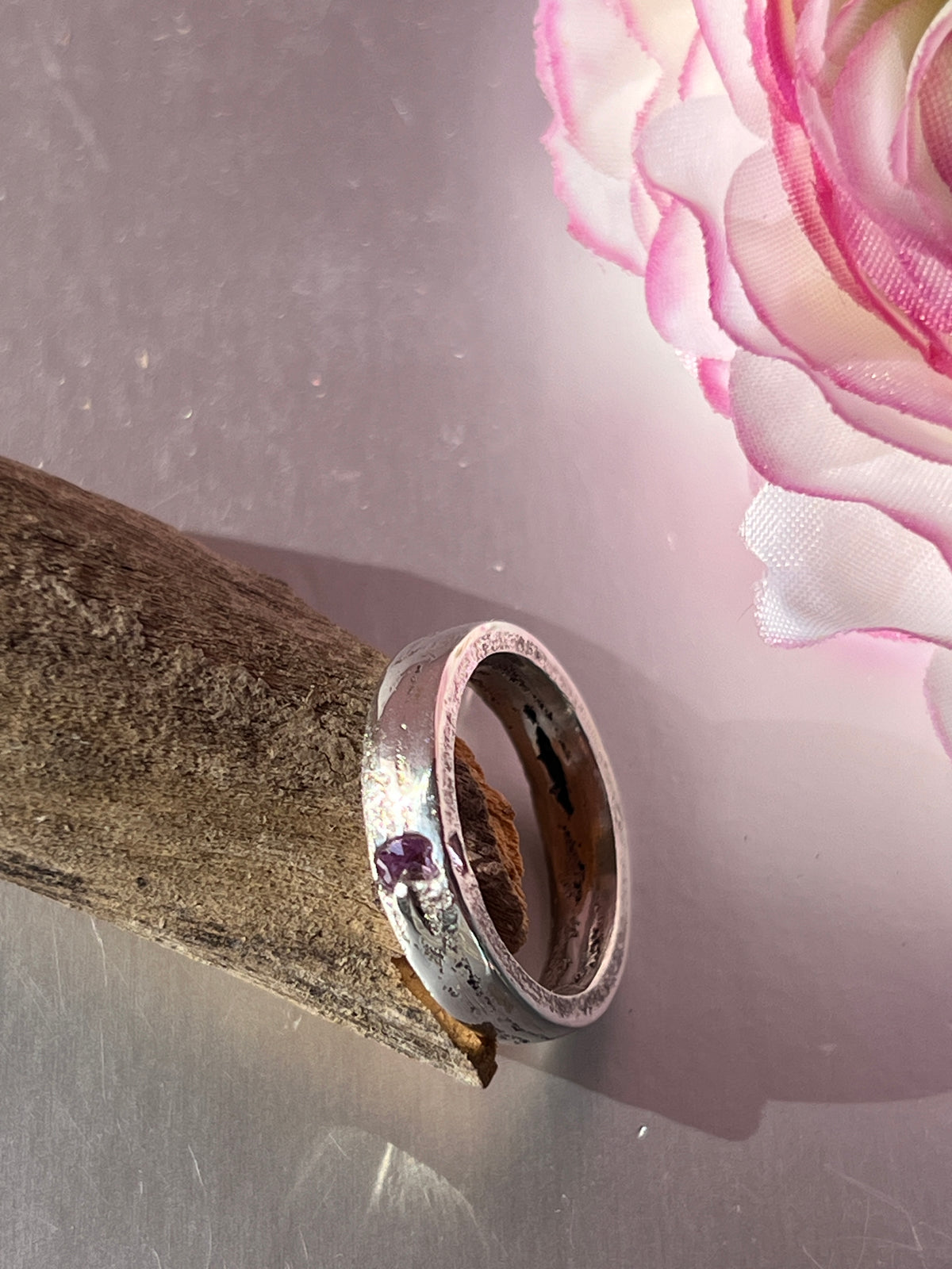 “Tambo Pink” -Sterling silver ring with pink sapphire