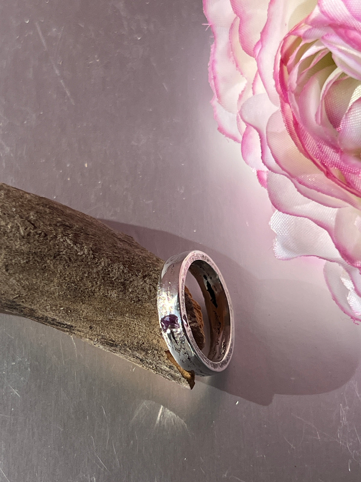 “Tambo Pink” -Sterling silver ring with pink sapphire