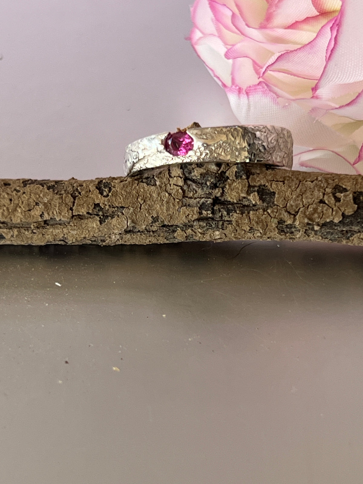 “Batemans Bay” - Sterling Silver ring with hot pink sapphire