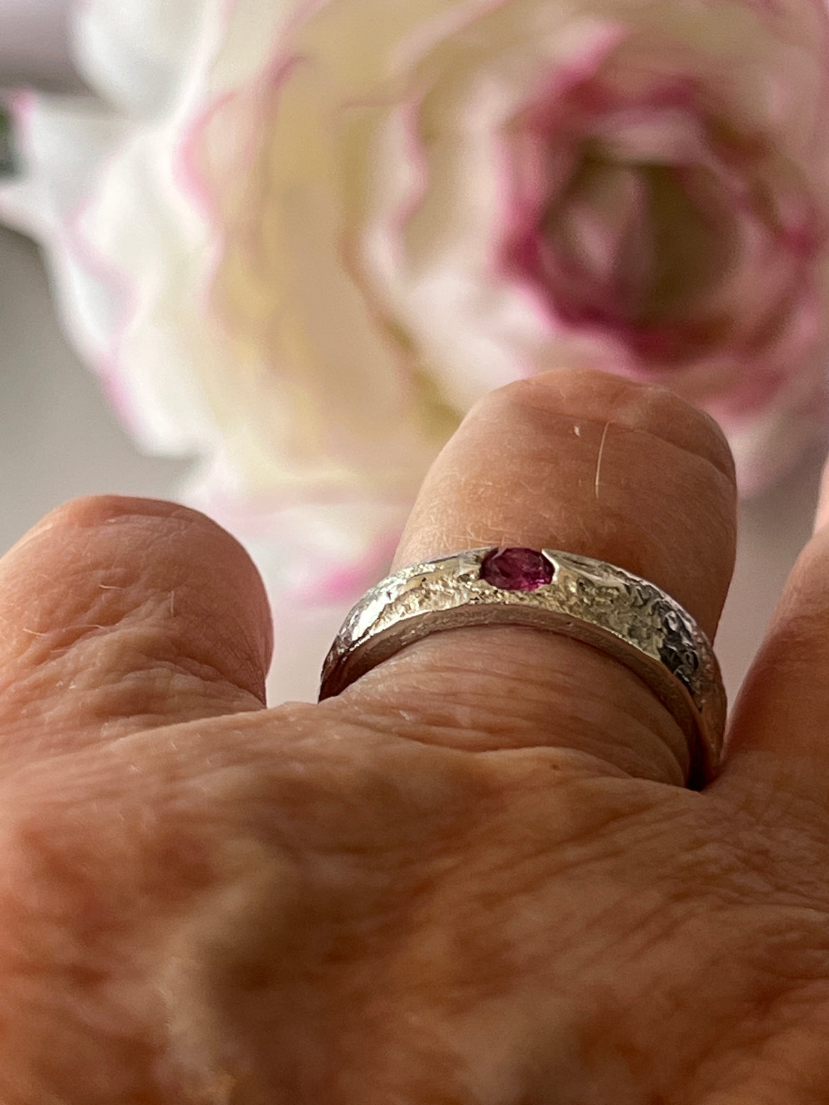 “Batemans Bay” - Sterling Silver ring with hot pink sapphire
