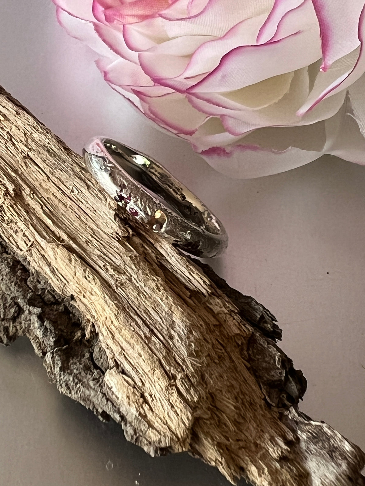 “Outback Sunsets” Sterling Silver ring with yellow & pink sapphires