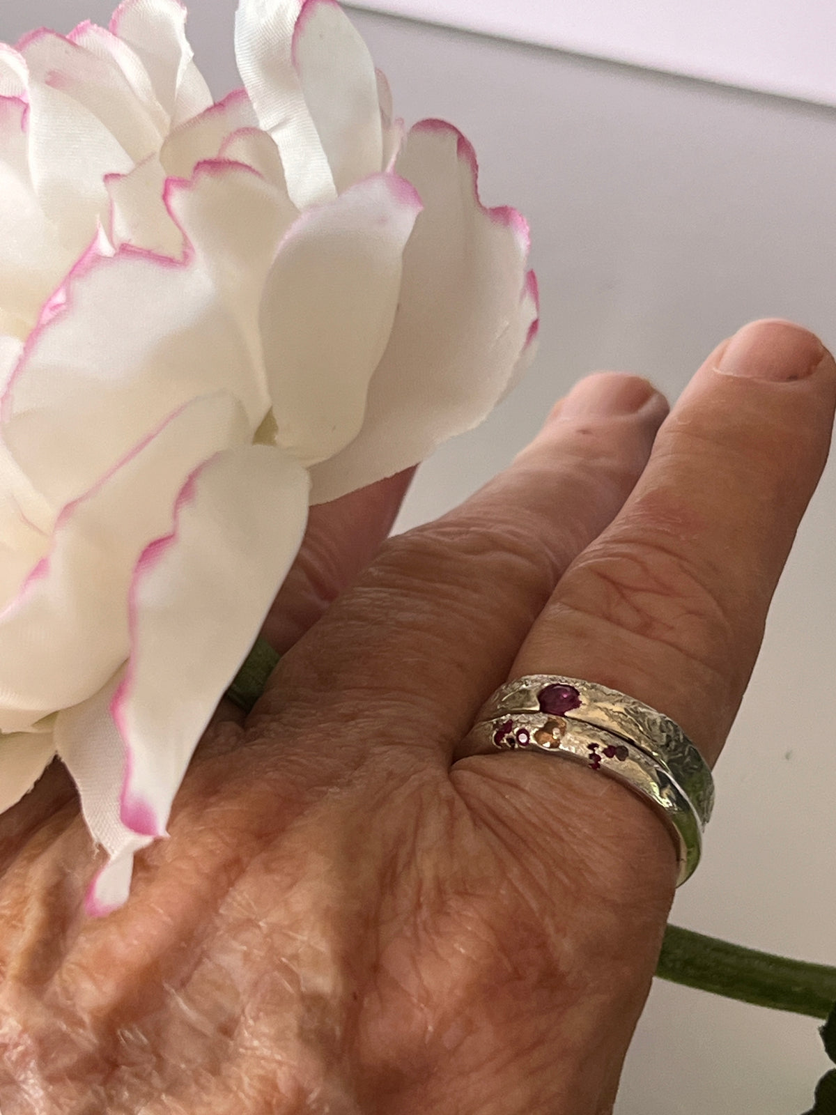 “Batemans Bay” - Sterling Silver ring with hot pink sapphire
